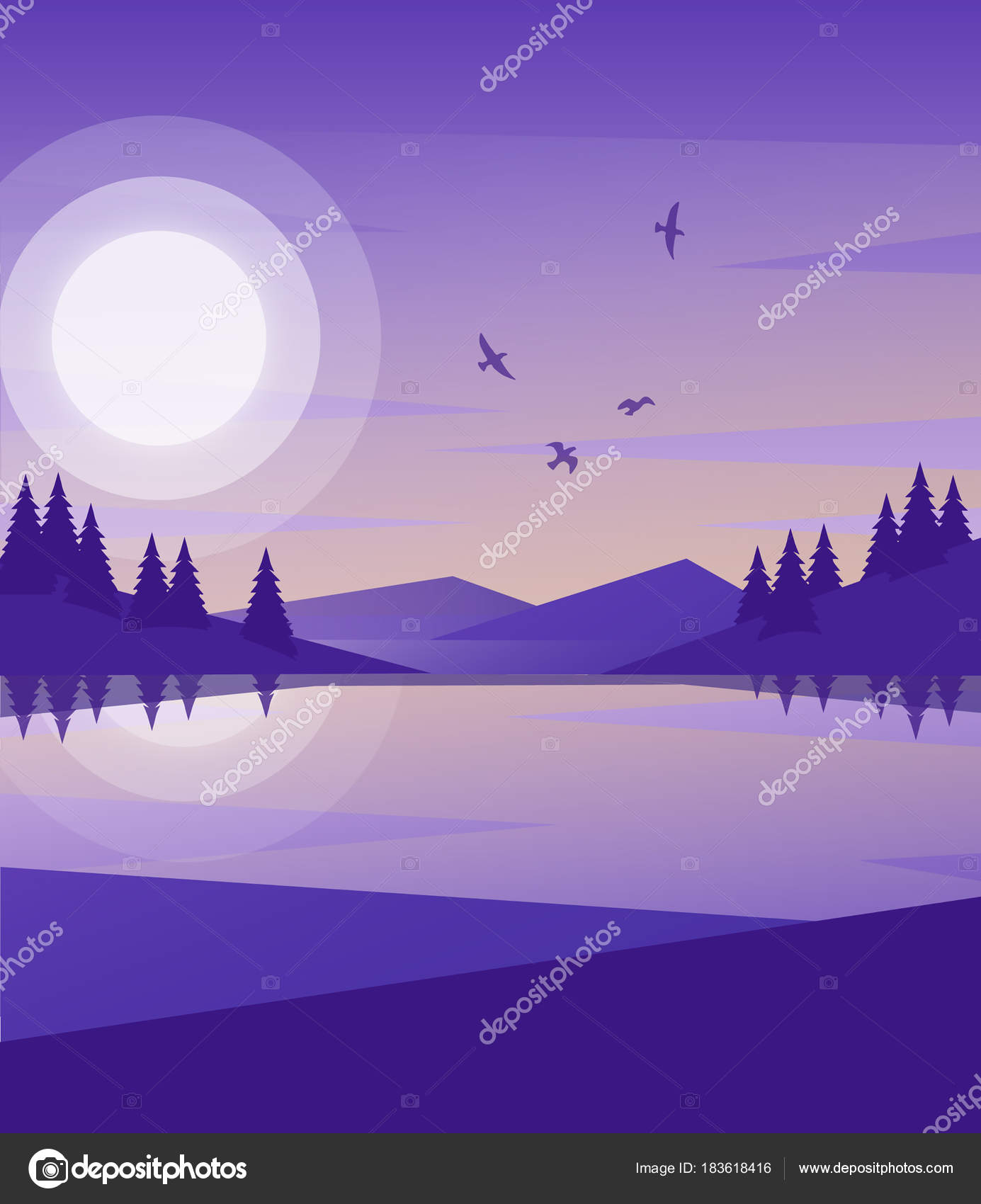 Sol Nuvens Fundo Ilustracao Por Do Sol Vetores De Stock C Olenahalahan 183618416