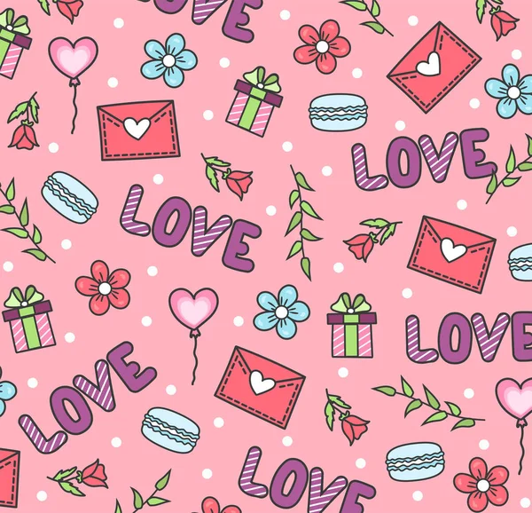 Valentijnsdag Clip Art Set Van Graphics Valentijnsdag Stickers Set Valentijnspatroon — Stockvector