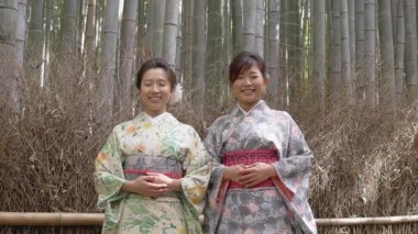 Güzel kimono kadınlar wolcoming Kyoto için