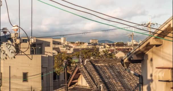 Tiro Lapso Tempo Rooftops Toyonaka Distrito Osaka — Vídeo de Stock