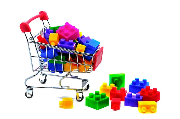 Bina inşaat blok tuğla bir alışveriş ca içinde çocuklar için oyuncak