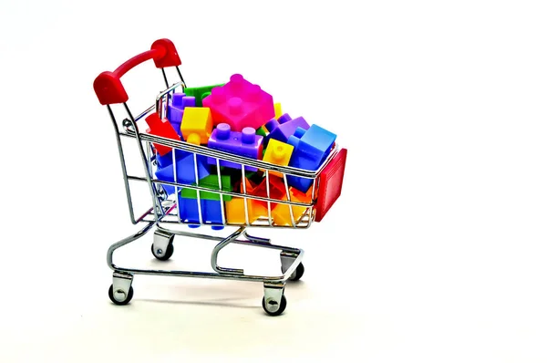 Bina inşaat blok tuğla bir alışveriş ca içinde çocuklar için oyuncak