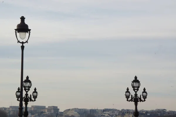 Lampenposten Pont Alexandre Iii Parijs Dagzicht Zonder Karakter Zijn Van — Stockfoto