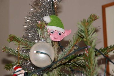 Ağaçtaki Noel süsleri.