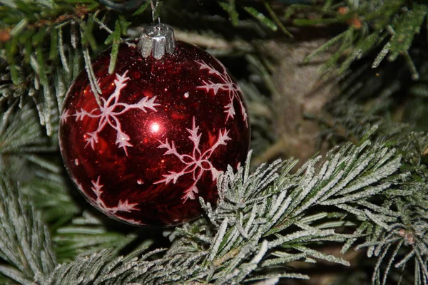 Decorações Natal Agradáveis Árvore — Fotografia de Stock