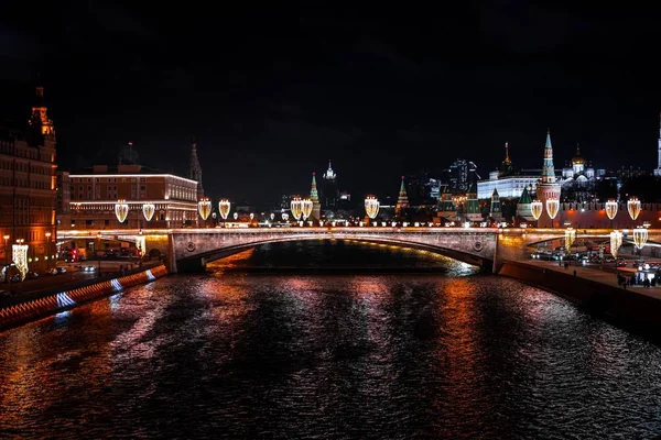 Панорама Ночного Города Москва — стоковое фото