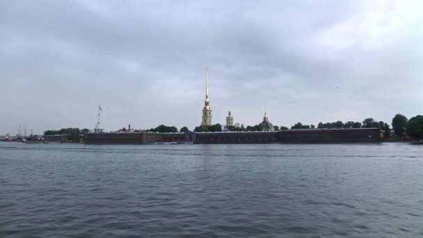 Peter Paul Fortress Boat — Stock Video
