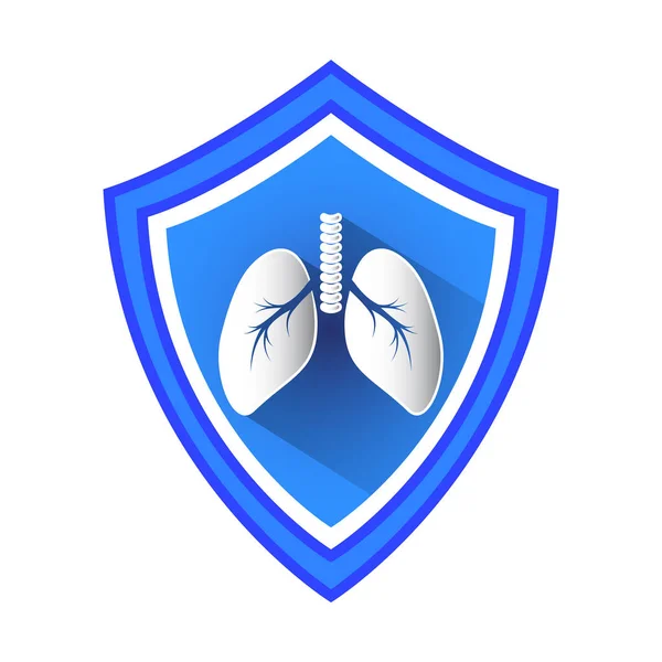 Πνεύμονες προστασία Shield εικονίδιο του φορέα. — Διανυσματικό Αρχείο