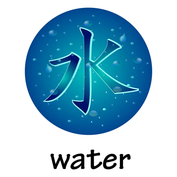 Chinesisches Hieroglyphenwasser — Stockvektor