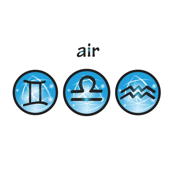 Зодіаку символи повітря елемент — стоковий вектор