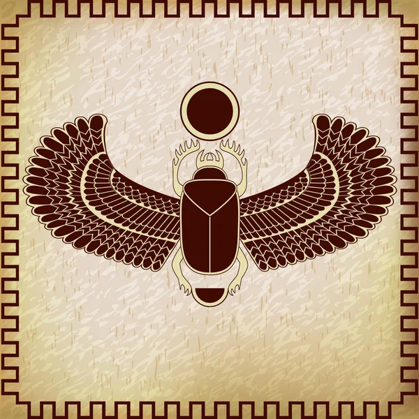 De Egyptische Heilige bug een scarab een symbool van de zon — Stockvector
