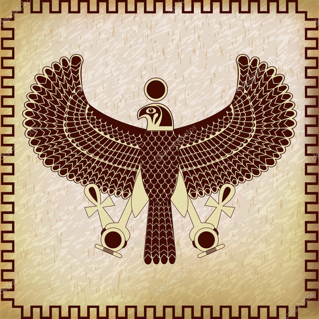 Ancient Egyptian Symbol Of Horus The Falcon God — Stock