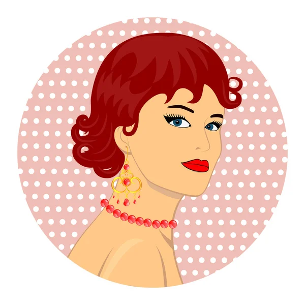 Mujer retro, ilustración vectorial — Vector de stock