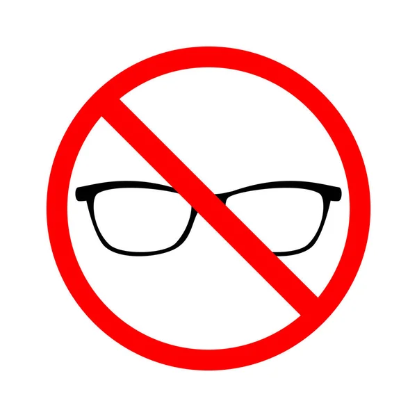 Nessun segno di occhiali, illustrazione vettoriale . — Vettoriale Stock