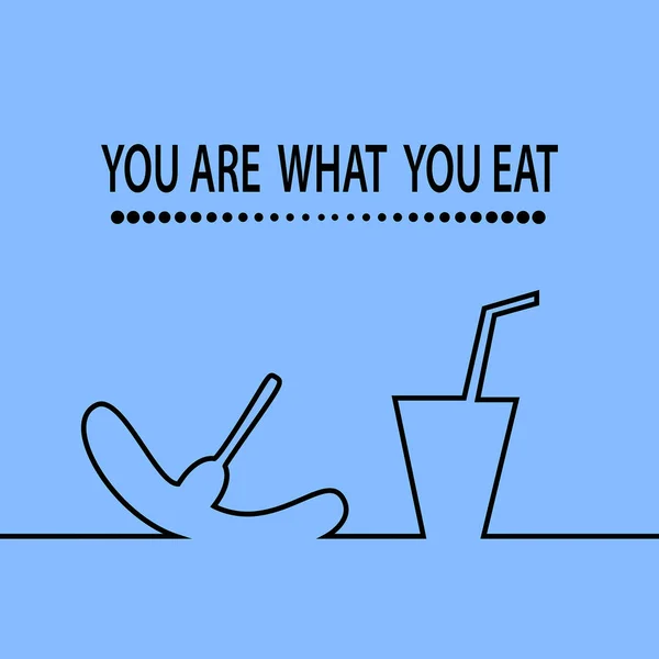 Цитата: Ты то, что ты ешь. Векторная иллюстрация . — стоковый вектор