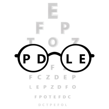 Vektör çizim göz gözlük ön test.