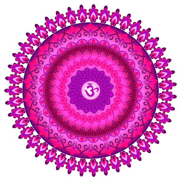 Circle mandala pattern. Sahasrara chakra vector illustration. — Stock Vector