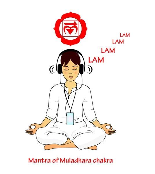 Muladhara mantra LAM — Vettoriale Stock