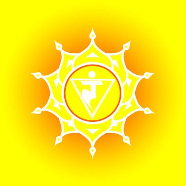 Daire mandala desen. Manipura çakra vektör çizim.