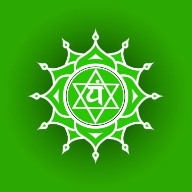 Daire mandala desen. Anahata çakra vektör çizim.