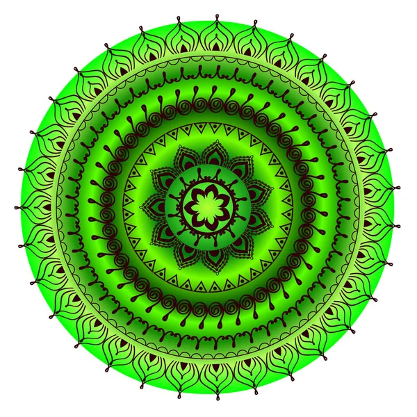 Patrón de mandala circular. Adorno decorativo redondo. Logo de yoga, fondo para póster de meditación. vector oriental . — Vector de stock