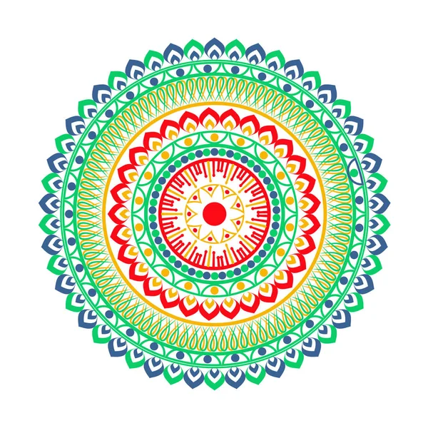 Vzor mandaly kruhu. Dekorativní kulatý ornament. Jóga logo, pozadí pro meditaci plakát. Orientální vektor. — Stockový vektor