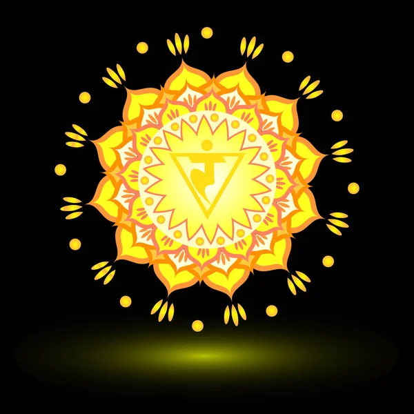 Kreis Mandala-Muster. Manipura Chakra Vektor Illustration. — Stockvektor