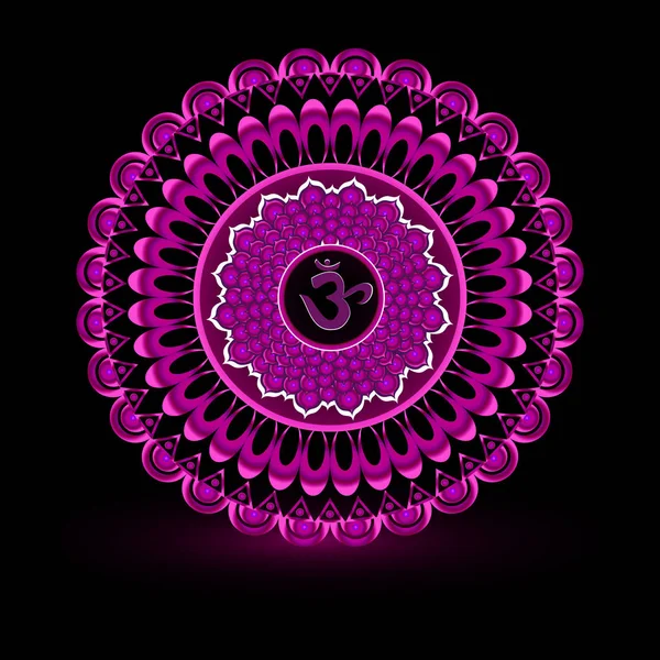 Cercle mandala modèle. Illustration vectorielle du chakra du Sahasrara . — Image vectorielle