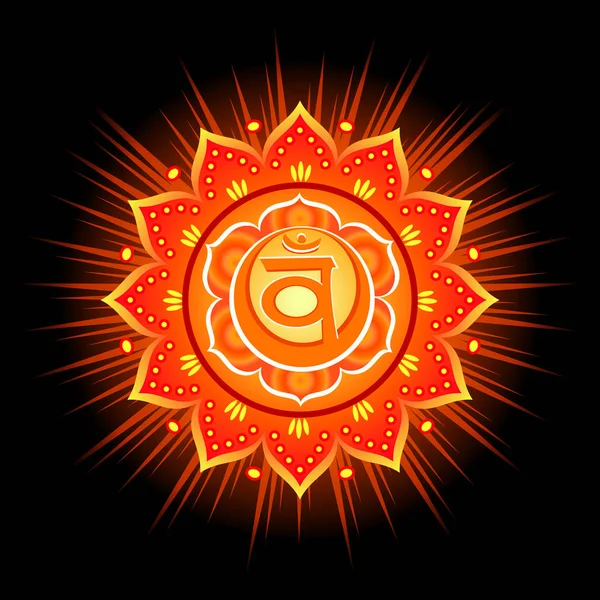 Daire mandala desen. Swadhisthana çakra vektör çizim.