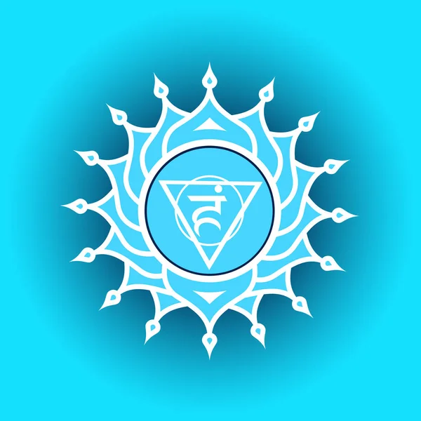 Mandala hålcirkel. Vishuddha chakra vektorillustration. — Stock vektor