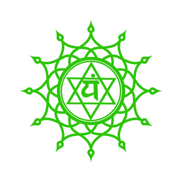 Padrão de mandala de círculo. Anahata chakra ilustração vetorial . —  Vetores de Stock