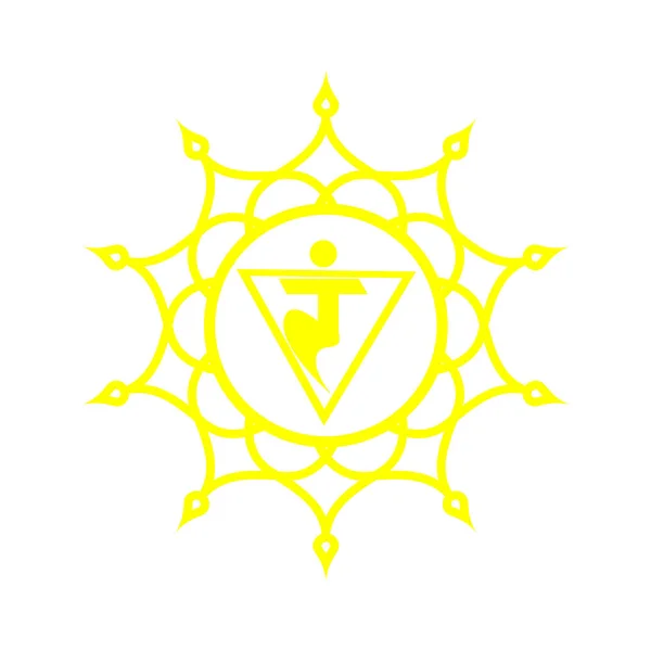 Круглая мандала. Векторная иллюстрация чакр Манипуры . — стоковый вектор