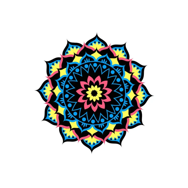 Padrão de mandala de círculo. Ornamento redondo decorativo. Logotipo de ioga, fundo para cartaz de meditação. Vetor oriental . — Vetor de Stock
