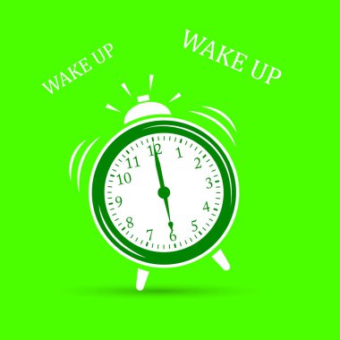 Uyandır. Çalar saat simgesi, vektör çizim.
