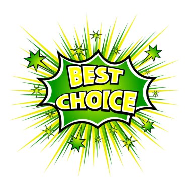 En iyi seçim! Çizgi roman patlama. Vektör çizim.