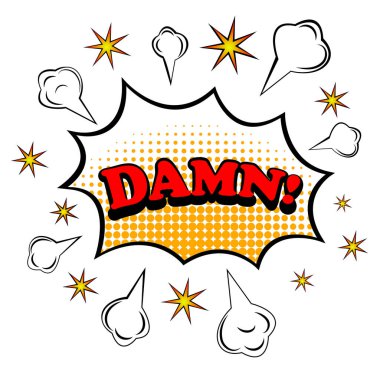 Lanet olsun! Çizgi roman patlama. Vektör çizim.