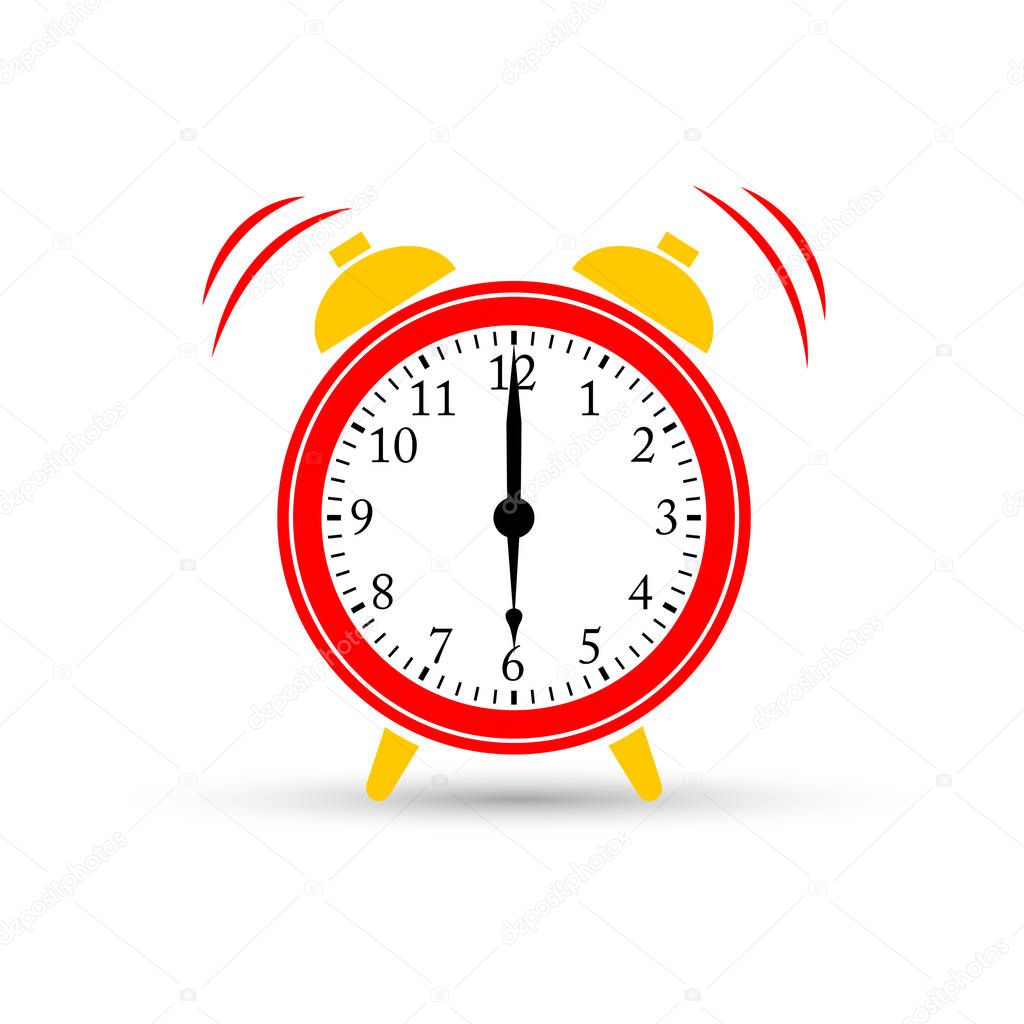 Wake up. Alarm clock icon, vector illustration.