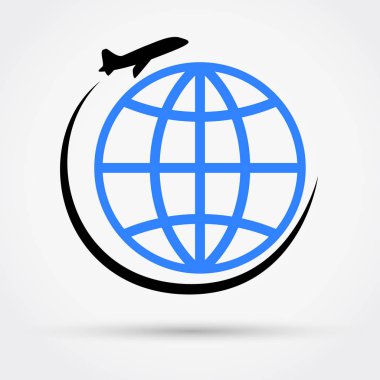 Uçak seyahat etmek simge vektör çizim.