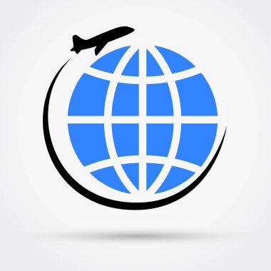 Uçak seyahat etmek simge vektör çizim.