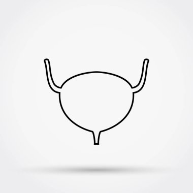 Anahat idrar kesesi vektör simgesi.