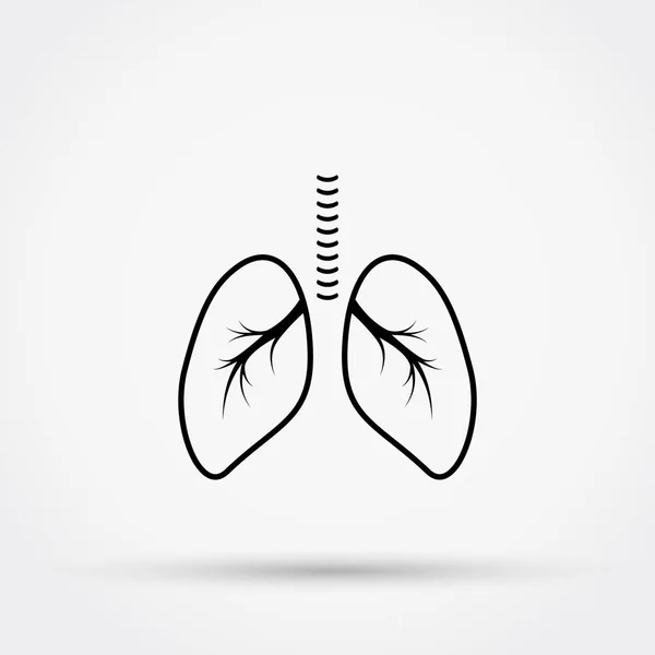 Esquema de los pulmones vector icono . — Archivo Imágenes Vectoriales