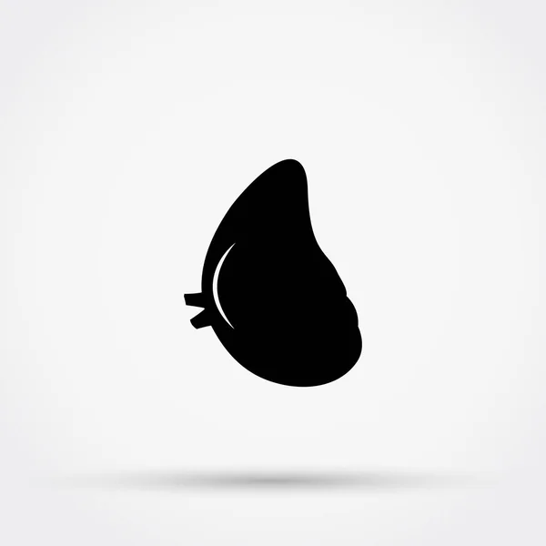 Black silhouette of spleen vector icon. — Stock Vector