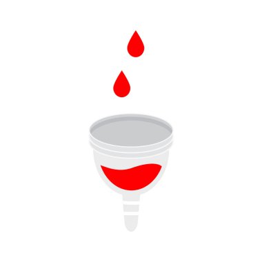 Adet bardağı. Düz basit vektör çizimi beyaz arkaplanda izole edildi.