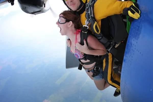 Paraşütle Atlama Tandem Atlama Çıkış — Stok fotoğraf