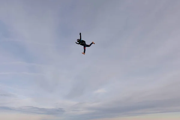 Skydiven Een Skydiver Vliegt Lucht — Stockfoto