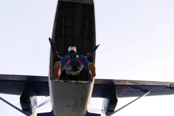 Parachutisme Parachutiste Vole Dans Ciel — Photo