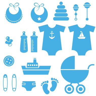 bebek çocuk öğeleri simge kümesi
