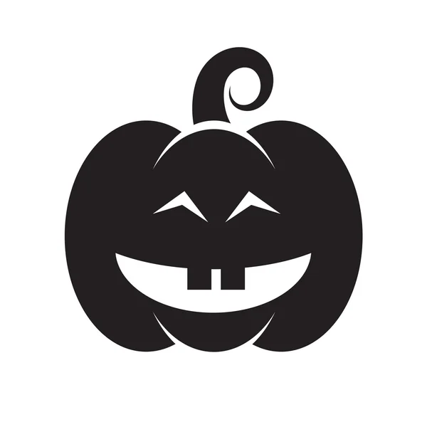 Pompoen Halloween zwart-pictogram — Stockvector