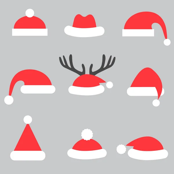 Set of Santa hats — Stock Vector