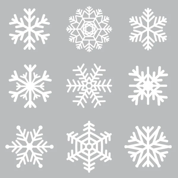 Serie di fiocchi di neve bianchi — Vettoriale Stock